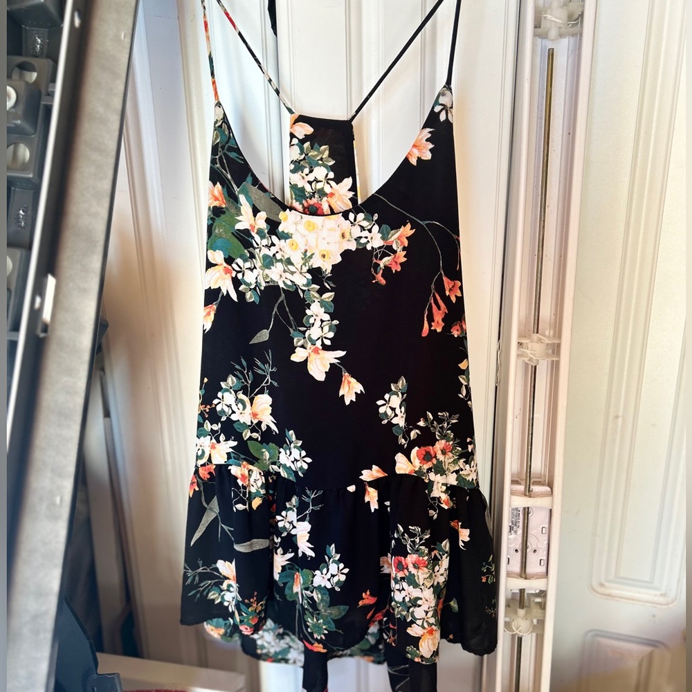 Newbury Kustom Tank Top Flowy Boho Floral Flowers Women Size Small